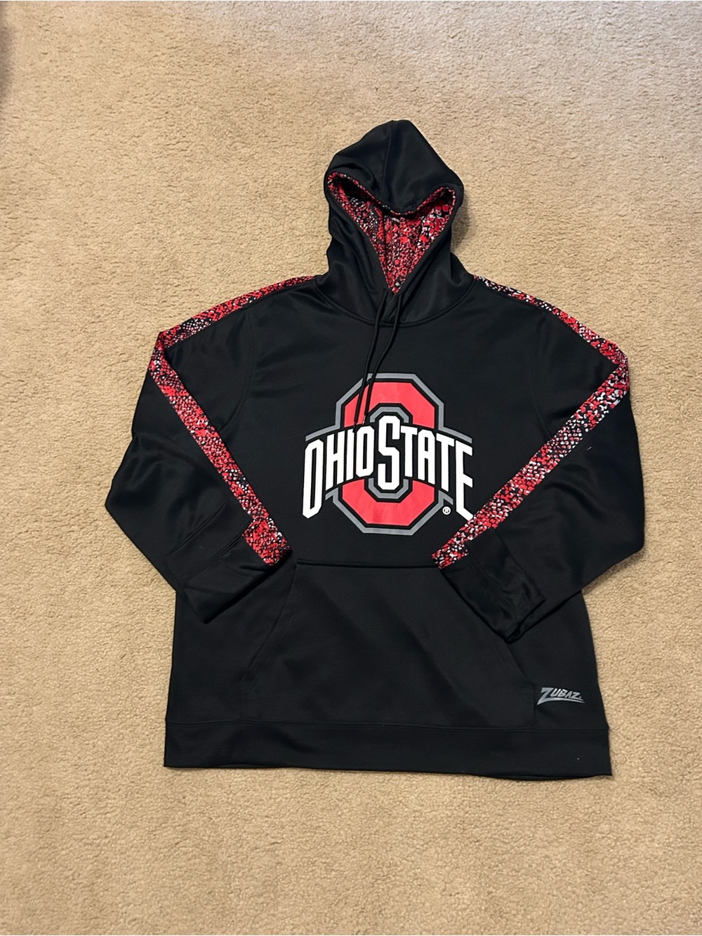 Official Ohio State Pullover Hoodie with Red Accents digital camo Large